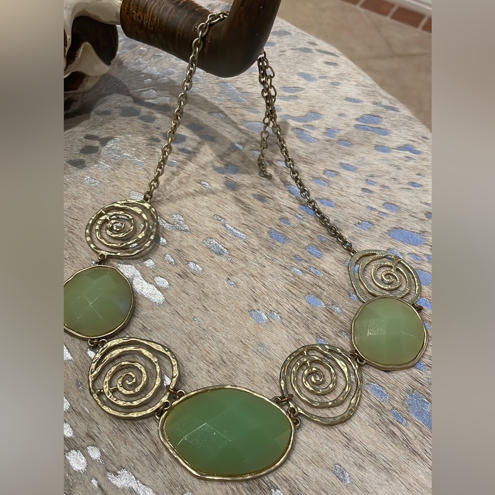 Jade and gold necklace